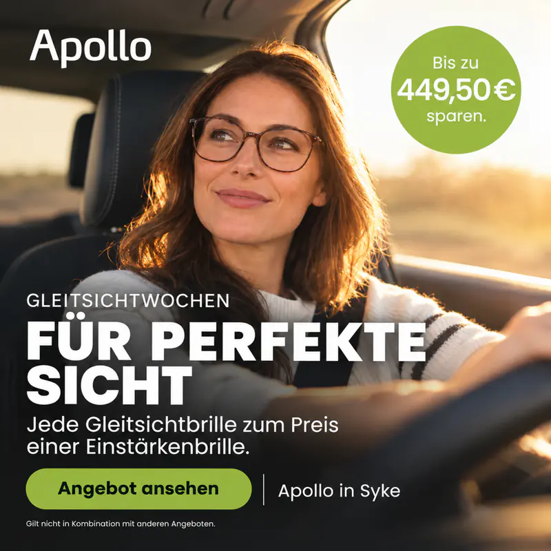 Anzeige fuer Gleitsichtwochen bei Apollo in Syke – Für perfekte Sicht