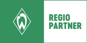 Logo SV Werder Bremen Regio Partner, grüne Raute mit Schriftzug REGIO PARTNER
