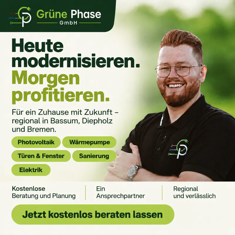 Anzeige fuer Grüne Phase GmbH – Heute modernisieren. Morgen profitieren.