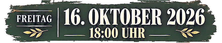 Banner mit Termin: Freitag, 16. Oktober 2026, 18:00 Uhr