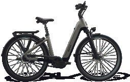 Silbergraues BESV CT-B LCD-C LS E-Bike mit Tiefeinstieg